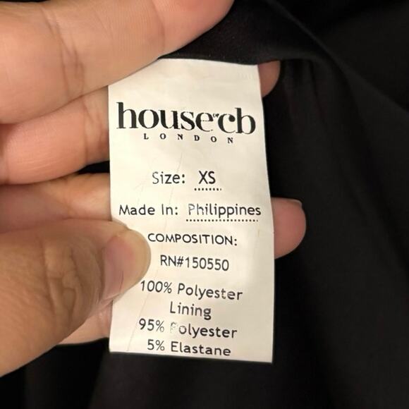 House Of CB Black Draped Corset Toira Mini Cocktail Dress Size XS - Picture 12 of 13